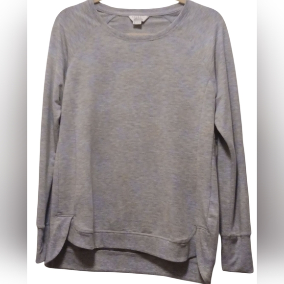 Danskin - NWOT, Ladies Gray Sweatshirt, Long Sleeves, Over Lapping Slits On Both - Picture 7 of 10